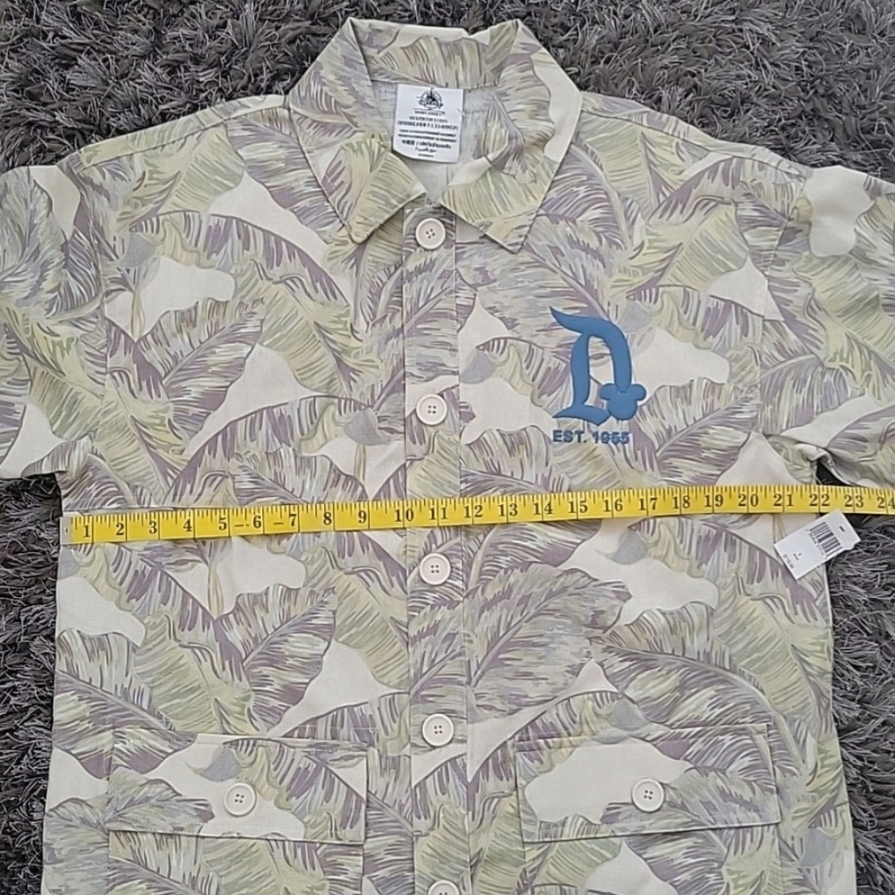 Disney Disneyland Resort Tropical Palm Leaf Spirit Jersey Shirt Jacket Size S - Picture 12 of 13